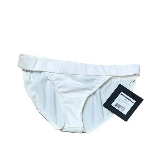 NWT women’s NORMA KAMALI X REVOLVE Banded swim suit Bottom in White SIZE LARGE - Picture 3 of 8